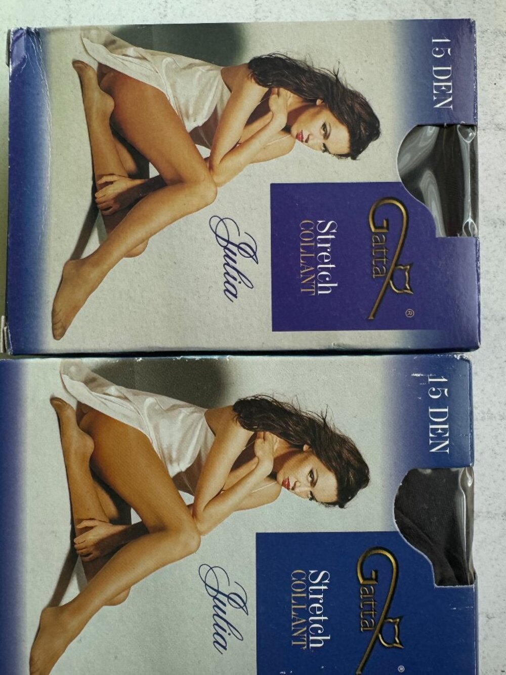 2 X Gatta 15den Classic Women STREATCH COLLANT Tights -GRAFIT , NERO SIZE 4/L